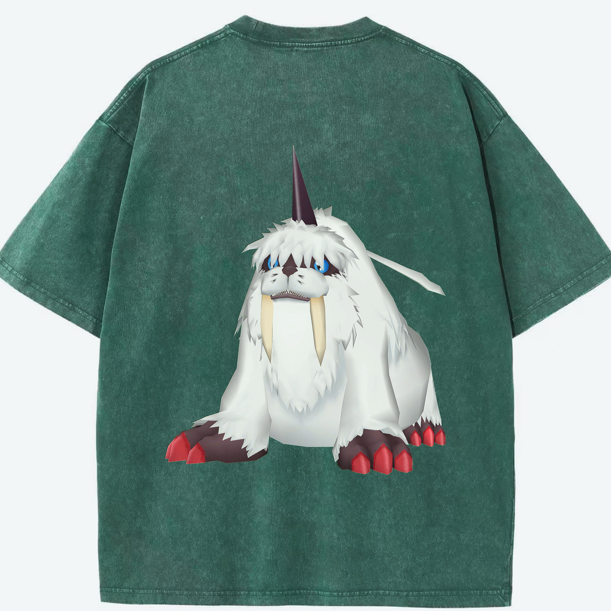 （画像用） Digimon デジタルモンスター/デジモン 綿100% ヴィンテージ風 半袖Tシャツ（背面プリント）